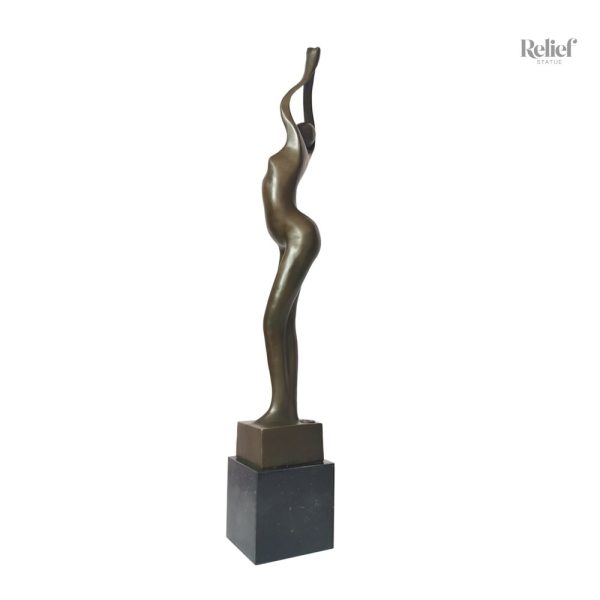 Statue en bronze, femme élégante de 53 cm