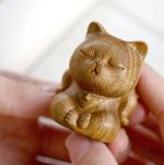 Statuette artisanale de chat, 8 cm, cadeau original