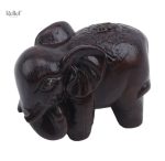 Statuette éléphant en bois de 4 cm, décoration artisanale