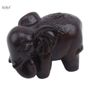 Statuette éléphant en bois de 4 cm, décoration artisanale