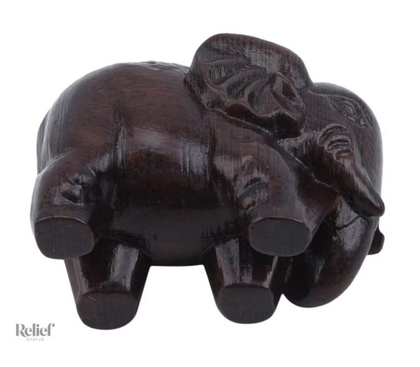 Petit éléphant en bois, figurine de 4 cm, cadeau original