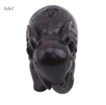 Statue éléphant 4 cm en bois, accent décoratif naturel