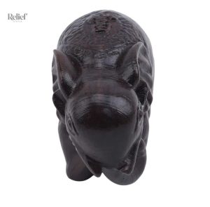 Statue éléphant 4 cm en bois, accent décoratif naturel
