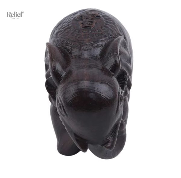 Statue éléphant 4 cm en bois, accent décoratif naturel