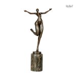 Statuette en bronze véritable, design élégant et artistique