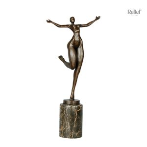 Statuette en bronze véritable, design élégant et artistique