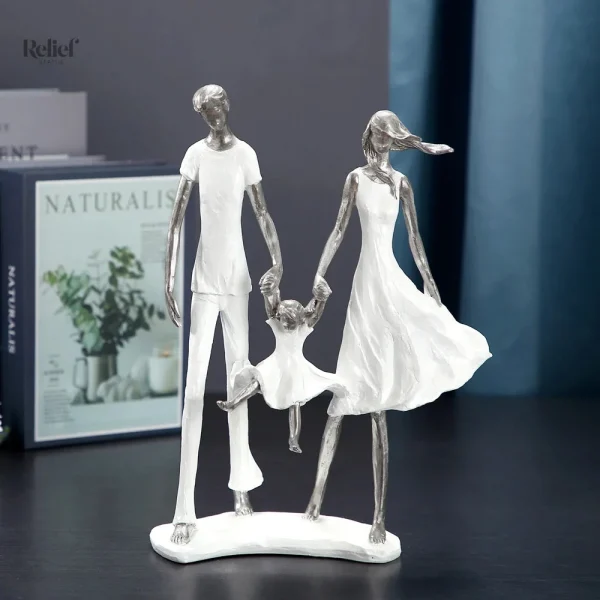 Décoration intérieure : Statuette Famille 35 cm, 3 personnages