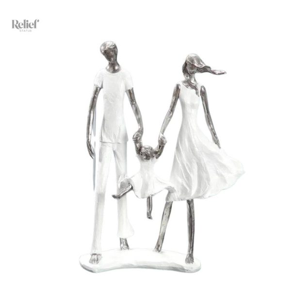 Art de la table : Statue Famille 35 cm, design moderne