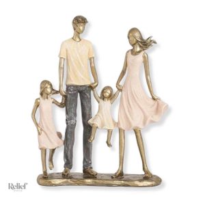 Statuette Famille 4 personnes 24 cm en décoration