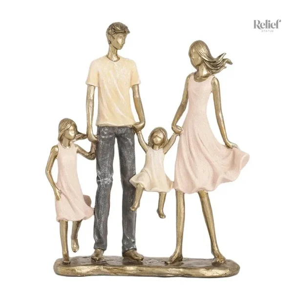 Objet décoratif familial de 24 cm, style moderne