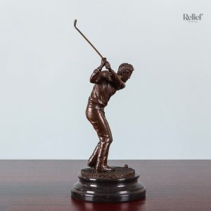 Statue en Bronze, figure de golfeur 32 cm