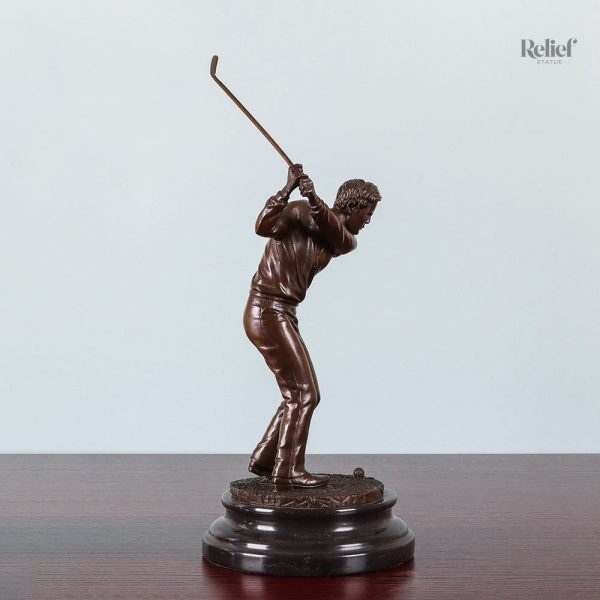 Statue en Bronze, figure de golfeur 32 cm