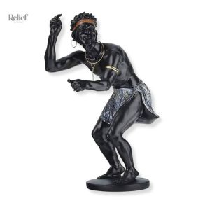 Statuette Guerrier Africain en résine 30 cm