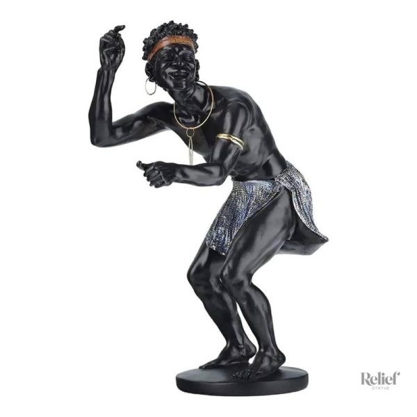 Sculpture artisanale guerrier africain 30 cm