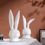 Lapin déco en origami, petite statue élégante