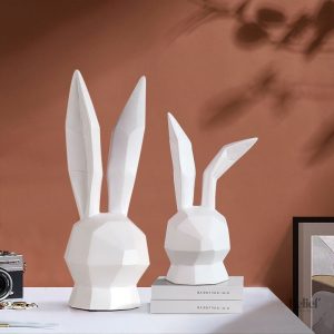 Lapin déco en origami, petite statue élégante
