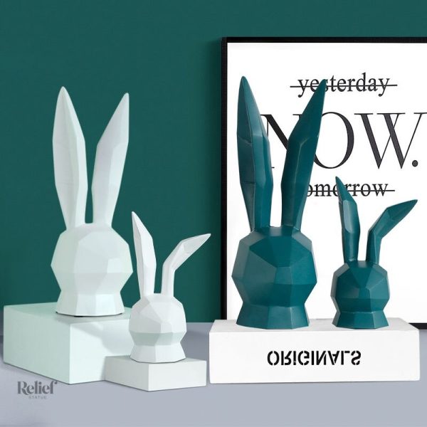 Petite statue de lapin, objet décoratif unique
