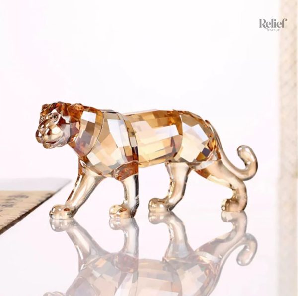 statuette-leopard-champagne-cristal-6-cm-1 Statuette Léopard en cristal champagne 6 cm