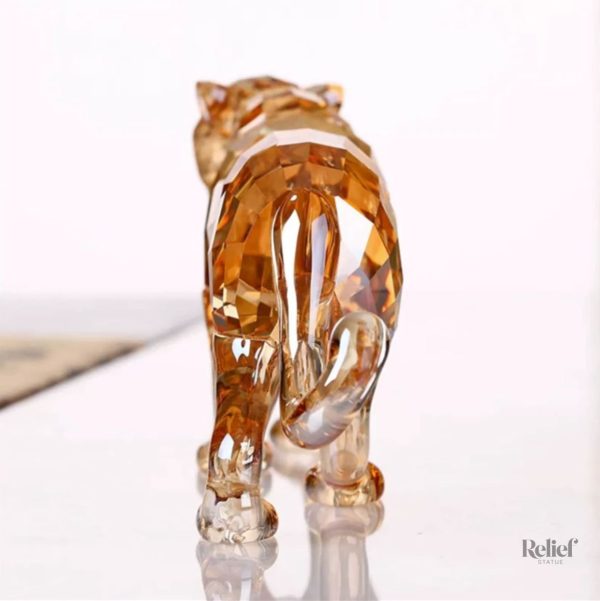 Léopard en verre, sculpture raffinée de 6 cm