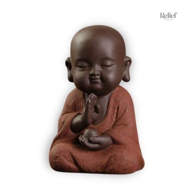 Sculpture moderne : statuette moine bouddhiste 9 cm