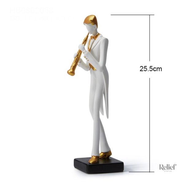 Œuvre d'art : statuette homme, passion pour la musique