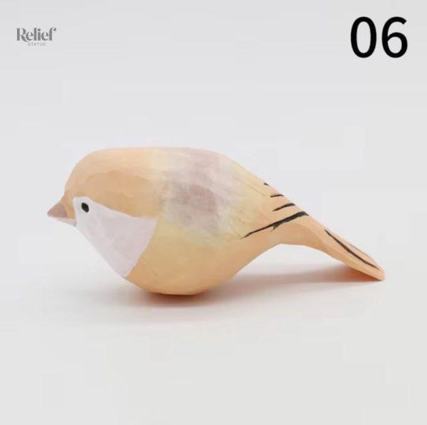 Figurine artisanale d'oiseau, bois, 4 cm