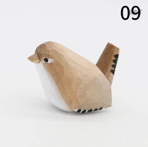 Statue en bois, oiseau, 4 cm
