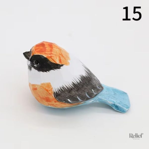 Miniature oiseau en bois sculpté, 4 cm