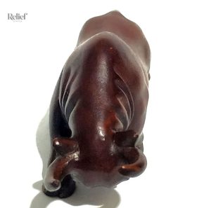 Figurine taureau en bois naturel, 5 cm d'artisanat