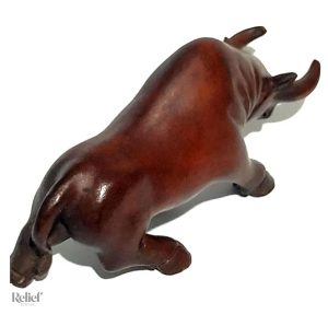 Statuette décorative taureau, 5 cm en bois