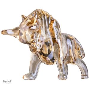 Statuette taureau en verre, 7 cm, sculpture décorative