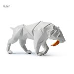 Statuette Tigre Origami en papier coloré