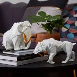 Sculpture en origami représentant un tigre