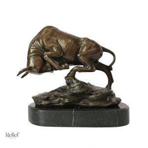 Statue en Bronze, Taureau décoratif 20 cm, art animalier