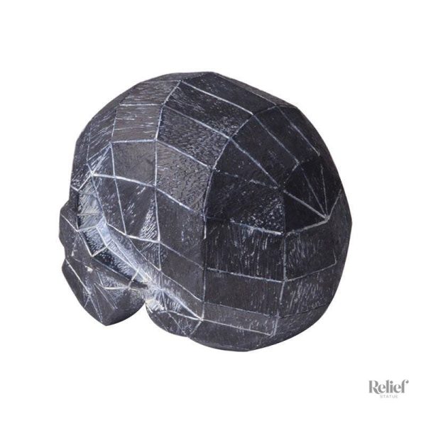 Tête de mort décorative en matériau origami stylisé