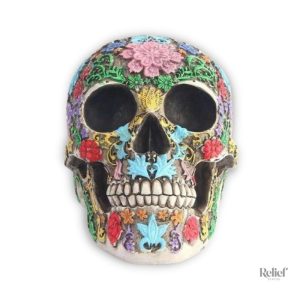 Statue Tête de Mort Mexicaine Décoration 19 cm