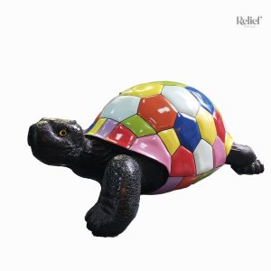Tortue décorative en résine, style popart, 45 cm