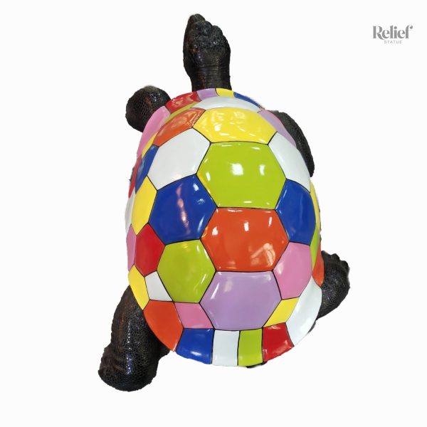 Objet décoratif tortue en résine, design popart, 45 cm