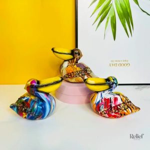 Petite statue en forme de toucan coloré, 12 cm