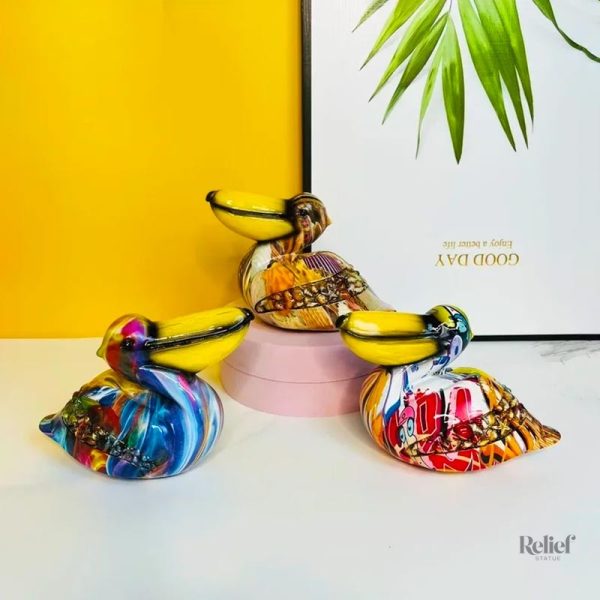 Petite statue en forme de toucan coloré, 12 cm