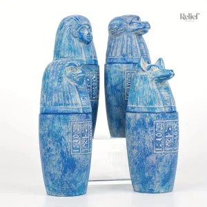 Ensemble de vases canopes égyptiens pour décoration intérieure