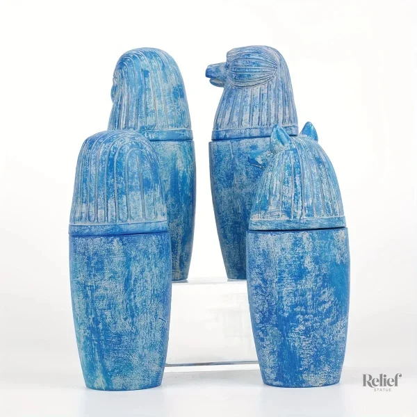 Vases égyptiens 14 cm, canopes pour objets d'art