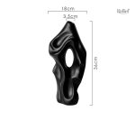 Vase noir en céramique, 36 cm, style abstrait