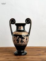 Vase amphore grec peint 26 cm pour décoration intérieure
