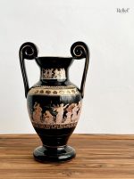 Vase amphore grec peint, 30 cm, décoration intérieure élégante