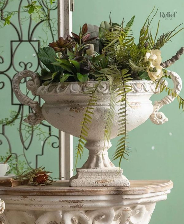Vase décoratif en magnésium, style antique, 40 cm