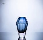 Vase en forme de diamant, couleur bleue, décoration moderne