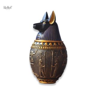 Vase Canope Anubis, fils d'Horus, décoration Egyptienne