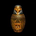 Statue Anubis, vase canope, arts égyptiens traditionnels