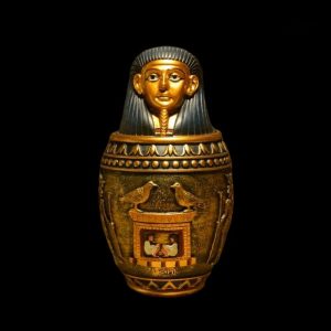 Statue Anubis, vase canope, arts égyptiens traditionnels